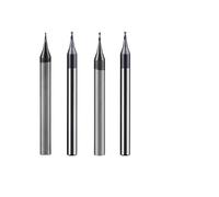 1pc HRC62 D0.1-0.9 R0.05-R0.45 Micro 2 Flutes Flat End Mill CNC Router Bit 4mm Shank Tungsten Carbide End Mill Mini Milling Cutter(D0.3,Ballnose)