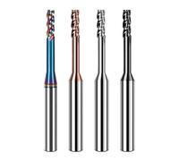 1pc Hrc65 2/3/4 Flute Tungsten Carbide End Mill Milling Cutter Cnc Routerbits Long Endmills 1mm 1.5mm 2mm 2. 3.0mm(HRC55 2Flutes,D1x12Cx4Dx50L)