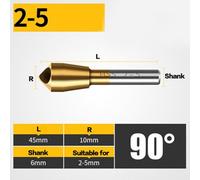 1PC HSS Coated Countersink Drill Tool for Efficient Chamfering and Deburring in Machining and Metal Fabrication Processes (2-5)