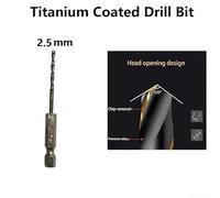 1PC HSS Drill Bit Set 14 Sizes 1 5 6 5mm, Coated for Longer Life and Durability (2.5mm)