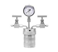 1pc Hydrothermal Synthesis Autoclave Reactor with PTFE Lining and Pressure Gauge for Safe Gas Reactions(100mL)