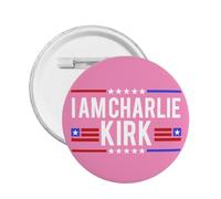 1pc I Am Charlie Kirk Pins And Memorial Rest In Peace Hero Charlie Kirk Button Round Badges Chest Brooch Decoration
