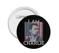 1pc I Am Charlie Kirk Pins And Memorial Rest In Peace Hero Charlie Kirk Button Round Badges Chest Brooch Decoration