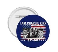 1pc I Am Charlie Kirk Pins And Memorial Rest In Peace Hero Charlie Kirk Button Round Badges Chest Brooch Decoration