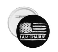 1pc I Am Charlie Kirk Pins And Memorial Rest In Peace Hero Charlie Kirk Button Round Badges Chest Brooch Decoration