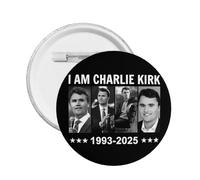 1pc I Am Charlie Kirk Pins And Memorial Rest In Peace Hero Charlie Kirk Button Round Badges Chest Brooch Decoration