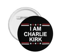 1pc I Am Charlie Kirk Pins And Memorial Rest In Peace Hero Charlie Kirk Button Round Badges Chest Brooch Decoration