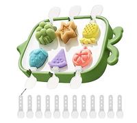 1pc Ice Cream Popsicle Molds with 12pcs Replacement Ice Cream Sticks, BPA Free Food Grade Silicone Popsicle Molds, Reusable Fruit Ice Cream Molds, Easy Release Popsicle Molds
