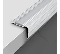 1pc Indoor Metal Waterproof Stair Edge Protector - Non-Slip Aluminum Nosings for Stairs, Steps, and Ramps(Silver,110cm)