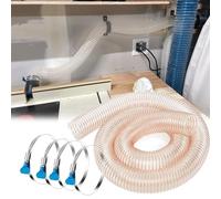 1pc Industrial Clear PU Dust Collection Hose with Copper Wire Reinforcement - 1.2mm Thick, Includes 4 Clamps for Shop Vac(Dia-25(mm) Long900cm)
