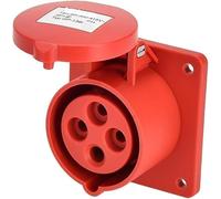 1pc Industrial Waterproof Plug and Socket Connector - 3-Phase 4P5 Hole 16A/32A IP44 Rated for Reliable Power Supply(4p16a Dark Straight Seat Gp)