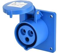 1pc Industrial Waterproof Plug and Socket Connector - Three-Phase 3-Core 4P5 Hole 16A/32A IP44 Non-Explosion-Proof(3p16a Dark Straight Seat Gp)