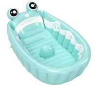 1PC Inflatable Baby Bathtub, 32x22x12 Inch Cute Cartoon Frog Baby Bath Tub with Drainage Port, Soft Non-Slip Toddler Essentials for Girls, Boys.