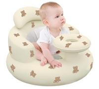 1PC Inflatable Baby Seat for Kids Bear Pattern Foldable Baby Sit Up Chair PVC with Tray & Neck Pillow 19x19x14in Cute Toddler Bath Seat for Shower...