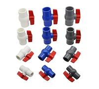 1PC Inner Diameter 20/25/32/40mm PVC Ball Valve 3 Color Optional Slip Plumbing U-PVC Ball Valve Plastic Repair Connector Pipe Switch for Gas, Oil, Liquid, Water(Blue ID 32mm)