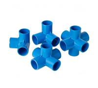 1Pc Inside Diameter 20mm-40mm 3-way/4-way/5-wayDimensional PVC Connectors Water Supply Pipe Fittings Equal Plastic Tee Tubes (Blue 3-Way,32mm)
