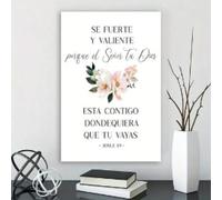 1pc Inspirational Spanish Quote and Bible Verse Canvas Wall Art Floral Design Poster For Office Living Room Decor 50x70cm Frameless