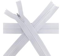 1pc Invisible Zips 16” White | Closed-End Coil Zip 40cm Long with Single Slider Size #3 | Hidden Nylon Zip for Skirts, Dresses, Trousers DIY Repair, Tailoring | Replacement Zipper