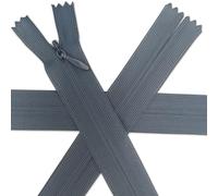 1pc Invisible Zips 18” Grey | Closed-End Coil Zip 45cm Long with Single Slider Size #3 | Hidden Nylon Zip for Skirts, Dresses, Trousers DIY Repair, Tailoring | Replacement Zipper