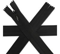 1pc Invisible Zips 21.5” Black | Closed-End Coil Zip 55cm Long with Single Slider Size #3 | Hidden Nylon Zip for Skirts, Dresses, Trousers DIY Repair, Tailoring | Replacement Zipper