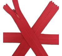 1pc Invisible Zips 21.5” Red | Closed-End Coil Zip 55cm Long with Single Slider Size #3 | Hidden Nylon Zip for Skirts, Dresses, Trousers DIY Repair, Tailoring | Replacement Zipper