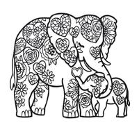 1pc Iron Elephant With Floral Hearts Etched Metal Wall Art Modern Craft Plaque Decor