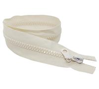 1pc Ivory Resin Zip Open-End Fastener Cream Zipper Single Slider with Plastic Teeth One-Way Puller Zip Repair Replacement for Jackets Fleeces Coats (60cm (24”) Long)