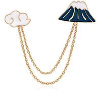 1Pc Japanese Mt. Fuji and Clouds Tassel Collar Enamel Brooches Pins with Japan Travel Jewellery Gifts for FriendsUseful and Practical，Women