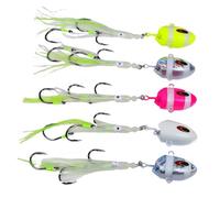 1Pc Jig Lures 100g-300g Slow Metal Luminous Squid Hook Sinking Saltwater Spinning Fishing For Marlin Snapper Grouper(Color-A,250G)