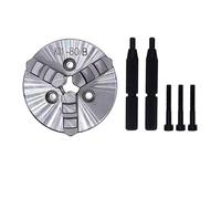 1Pc K01-50 K01-63 K01-80 Lathe Chuck 3 Jaws Woodworking Hand Chuck with Mounting Thread Screw Rod Self-Centering Lathe Chuck Tool(K01-80B)