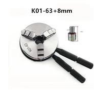 1pc K01-63 3-Jaw Wood Lathe Chuck with 8mm Connecting Shaft - M14*1 Thread for DIY Woodworking Projects(K01-63)