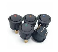 1pc KCD1-101EN-5 10PCS/Lot ON-OFF Rocker Switch Round Shape Rocker Toggle Switch with Dot LED Light 3Pin Terminal Power Push Button(Blue LED)