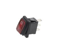 1Pc KCD1 Rocker Switch 3Pin 10A 250V IP67 Moisture Resistant ON-OFF ON-ON(Red,12-24V (ON-OFF))