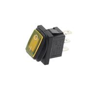 1Pc KCD1 Rocker Switch 3Pin 10A 250V IP67 Moisture Resistant ON-OFF ON-ON(YELLOW,No Light (ON-ON))