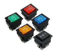 1pc KCD4 1PCS Rocker Switch Power Switch ON-OFF-ON 3-Position 6-Pin Electrical Equipment Lighted Switch 16A 250V AC 20A 125V Red IDGTTLDF(Red KCD4)