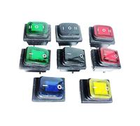 1PC KCD4 4Pin/6Pin Waterproof Locking or Not-Locking Rocker Switch 38X28.5MM (Hole 22X30mm) Car Dash Power Switch With 220V LED IDGTTLDF(Red 4Pin,LOCKING_12-24V LED)