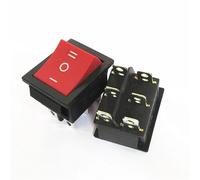 1pc KCD4 Black Rocker Switch 25x31mm 3 Modes 6pins Boat-shaped Switches 16A AC250V 20A AC125V(Red No-light x1PC)