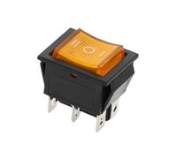 1Pc KCD4 Illuminated Rocker Switch 4/6Pin 15A/250V 20A/125V Latching Type(3D6P-Yellow)