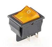 1pc KCD4 Rocker Switch On Off 6 Pin With Led 4 16A 250V 220V T85 20A Small 6Pin 4Pin Light For 2 Position 220 230V Lamp 10A Rocket(Yellow Light Switch,4 Pins)