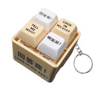 1pc Keychain Answer Me Button Pendant Toy Quotation Pronunciation Luminous Friends Send Fun Keychain Decompression