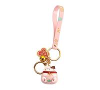 1pc Keychain Key Ring Holder Fortune Cat Key Pendant Cat Bells Charms Plush Cute Keychain Air Tag Tote Hanging Keychain Wealth Key Chain Cat Tag Wallet Collar De Rat PVC