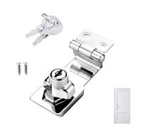 1PC Keyed Lock Hasp and Staple 90 Degree Hasp Lock Rotation Knob Metal Locking with Key for Doors Heavy Duty Shed Twist Knob Keyed Locking for Door Shed Cabinet Garden Window Cupboard