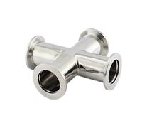 1pc KF10 KF16 KF25 KF40 KF50 Vacuum Cross Flange Tube Equal Diameter 4-way Pipe SS304 Vacuum Flange Fitting(KF50)