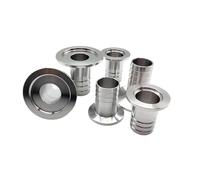 1pc KF10 KF16 KF25 Vacuum Clamp Hose Barb OD6 20 25 38mm 304 Stainless Steel Sanitary Flange Adapter Pipe Fitting(KF40,40mm)