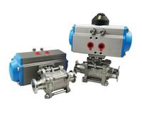 1pc KF16 KF25 Flange 3-Pieces High Vacuum Pneumatic Ball Valve 304/316L Stainless Steel(KF25,SS316L)