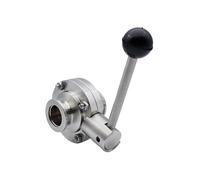 1pc KF16 KF25 KF40 KF50 High Vacuum Butterfly Valve SUS304 Stainless Steel, Sanitary Manual Shut Off Control(KF-16)