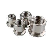 1pc KF25 to M14*1.5 Metric Female Thread 304 Stainless Steel KF Vacuum Pipe Fitting