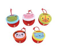 1Pc Kids Cartoon Wooden Crocodile/Round Castanets Music Instruments Baby Clapper Handle Musical Instruments Toys Educational Toys for Children