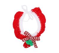 1pc Knitted Cat Collar Dog Collars Cute Cat Collars For Cats Wedding Neck Comfortable Puppy Collars Christmas Pet Collar Stylish Pets Covers Kitten Embroider Dogs Name Red Yarn