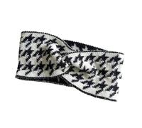 1PC Korean Style Houndstooth Knitted Wool Headband Women's Fashion Wide-brimmed Retro Headband Turban Hair Accessory(Yellow)